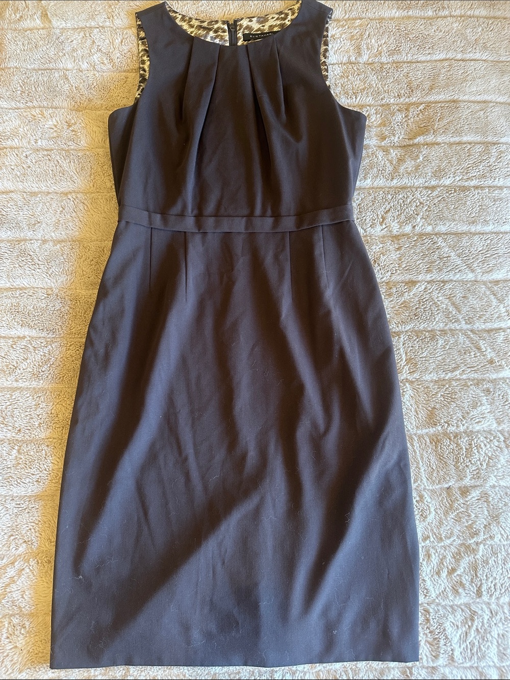 Elie Tahari Chocolate Brown Sleeveless Sheath Dress